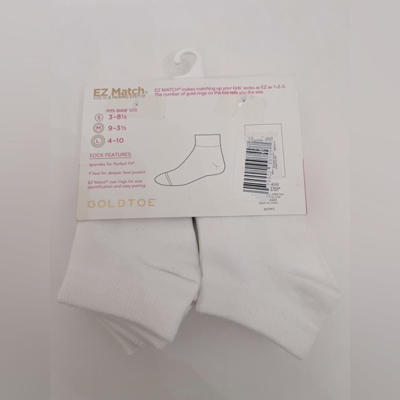 Gold Toe Girl Flat Knit Quarter Socks Girl’s Size Medium Fits Shoe Size … - Picture 2 of 3